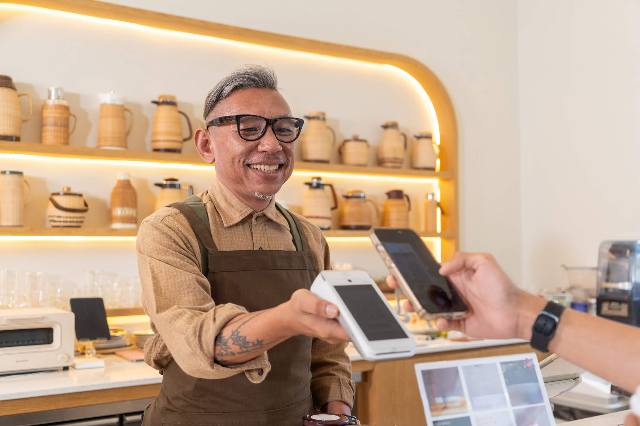 man doing a transaction