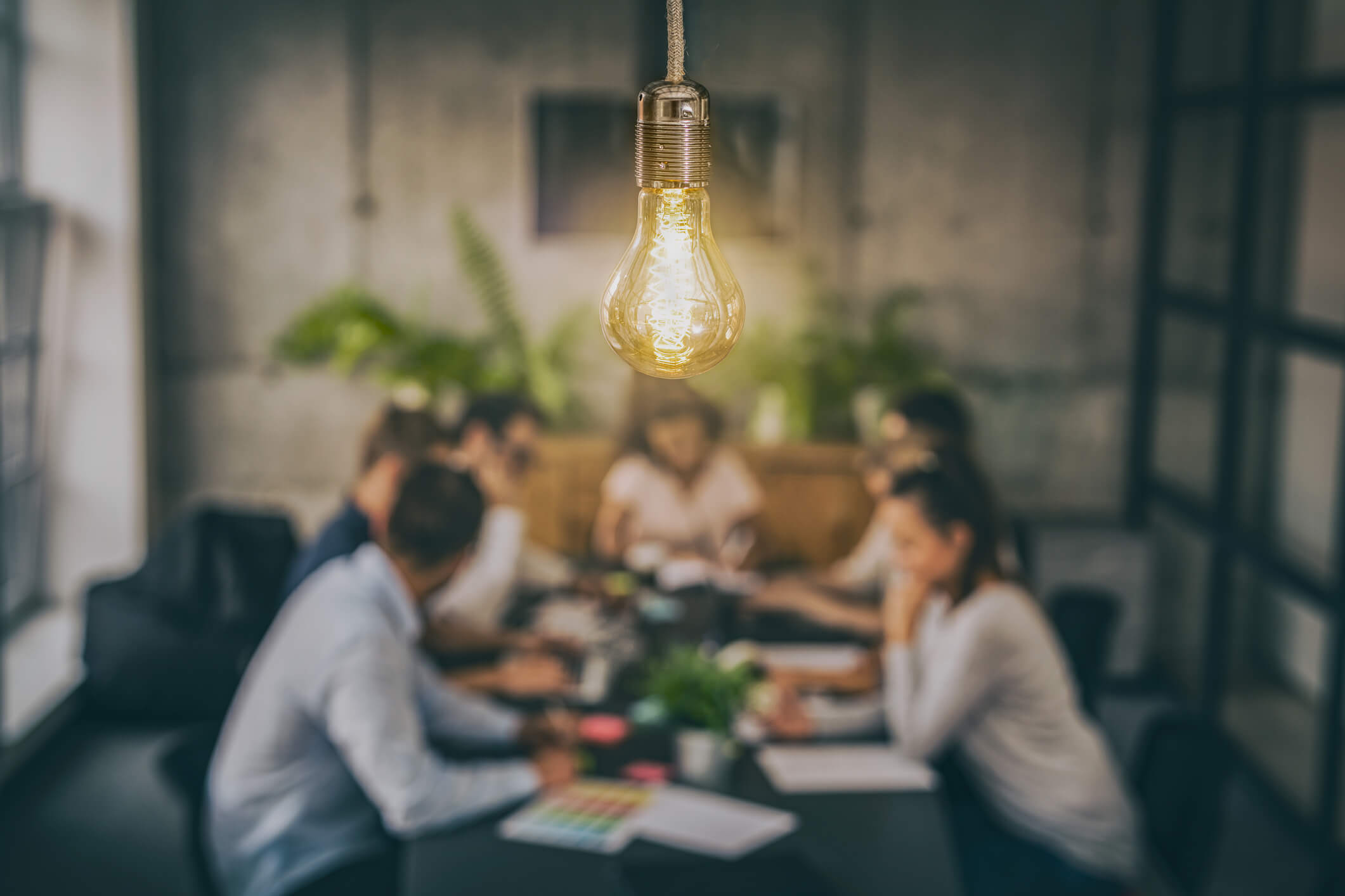 lightbulb over a meeting